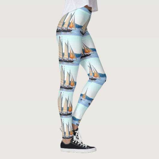 witte zeilmaineschoer leggings (Rechts)