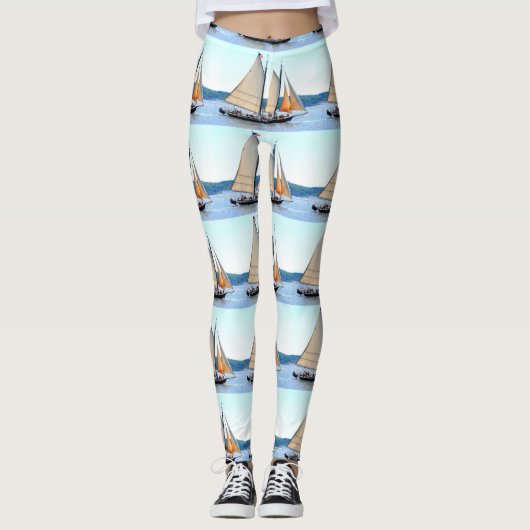 witte zeilmaineschoer leggings (Voorkant)