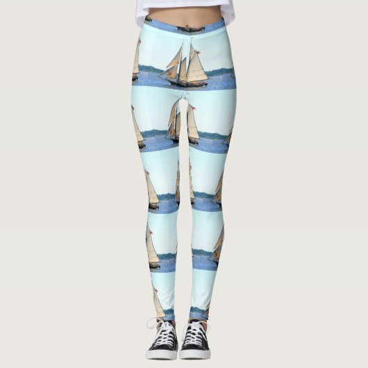 witte zeilschoener leggings (Voorkant)