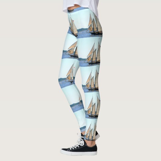 witte zeilschoener leggings (Links)