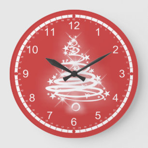 Witte Zen Kerstboom Grote Klok