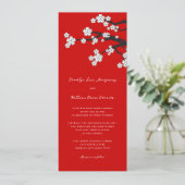 Witte Zen Sakura Kersenbloesem Rode Aziatische bru Kaart (Staand voorkant)