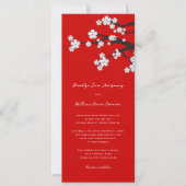 Witte Zen Sakura Kersenbloesem Rode Aziatische bru Kaart (Voorkant)