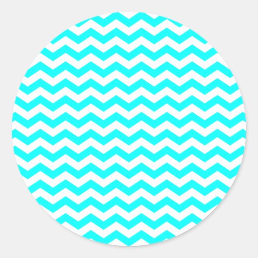 Witte Zig Zaggen Ronde Sticker (Voorkant)