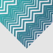 Witte zigzag Chevron en blauwe groene achtergrond Tissuepapier (Detail)
