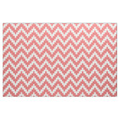 Witte zigzag Ikat & aangepaste koraal achtergrond Stof (Fat Quarter)