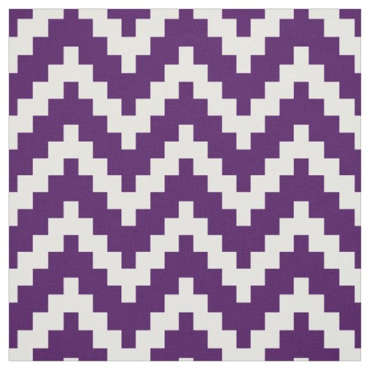 Witte zigzag Ikat & aangepaste Paarse achtergrond Stof (Swatch)