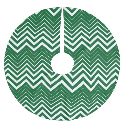 Witte zigzagchevron op groene achtergrond kerstboom rok (Voorkant)