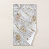 Witte Zijde en Ivory Champaign Pearls Bad Handdoek (Handdoek)