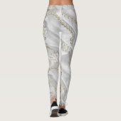 Witte Zijde en Ivory Champaign Pearls Leggings (Achterkant)