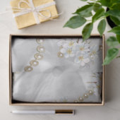 Witte Zijde en Ivory Champaign Pearls Tissuepapier (Geschenk)