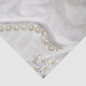 Witte Zijde en Ivory Champaign Pearls Tissuepapier (Detail)