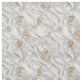 witte Zijde & Ivoor Parels Stof (Swatch)