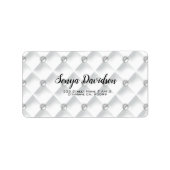 Witte zijde met kralen etiket (Voorkant)