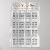 Witte Zijde zijde met lichte Oranje parelzetgrafie Poster (Voorkant)