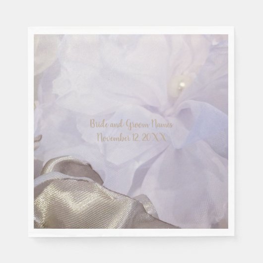 Witte Zijderventilator met parel Servet (Voorkant)