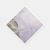 Witte Zijderventilator met parel Servet (Hoek)