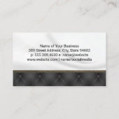 Witte Zijderzijde zwart opgevuld materiaal Visitekaartje (Achterkant)