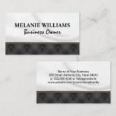 Witte Zijderzijde zwart opgevuld materiaal Visitekaartje (Voorkant / Achterkant)