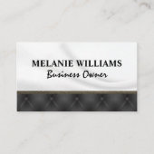 Witte Zijderzijde zwart opgevuld materiaal Visitekaartje (Voorkant)