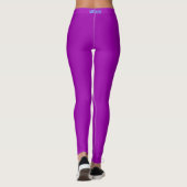 Witte Zijstreep Paarse Leggings Aangepaste Kleuren (Achterkant)