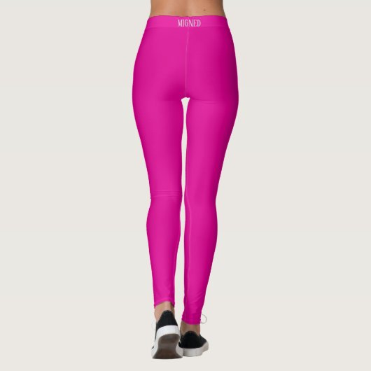 Witte zijstreep Roze Leggings (Achterkant)