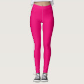 Witte zijstreep roze Leggings of kies kleuren (Voorkant)