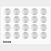 Witte zilver en grijze Stippen Ronde Sticker (Vel)