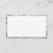 Witte zilver met monogram | Marmergrens Visitekaartje (Achterkant)