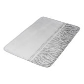 Witte Zilver Zebra Wilde Dierenprint Exotische Gla Badmat (Gekanteld)