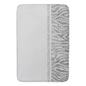 Witte Zilver Zebra Wilde Dierenprint Exotische Gla Badmat (Voorkant Verticaal)