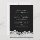 Witte zilveren agaat Elegante moderne bruiloft Kaart (Voorkant)