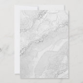 Witte zilveren agaat Elegante moderne bruiloft Kaart (Achterkant)