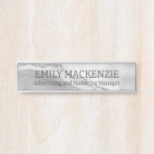 Witte zilveren agaat look Kantoor deurteken Deurbordje (Voorkant)