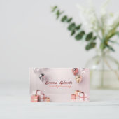 Witte zilveren ballonnen Modern Visitekaartje (Staand voorkant)