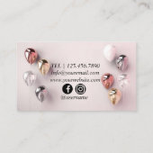 Witte zilveren ballonnen Modern Visitekaartje (Achterkant)