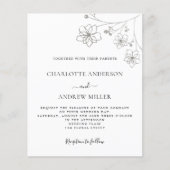 Witte zilveren florale bruidebruinbruidebruin flyer (Voorkant)