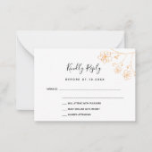 Witte zilveren florelegant bruiloft RSVP Notitiekaartje (Voorkant)