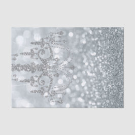 Witte Zilveren Glitter Bokeh Glam Kroonluchter Fon Tissuepapier