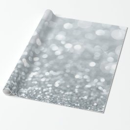 Witte Zilveren Glitter Bokeh Glam Zoete 16 Feestje Cadeaupapier