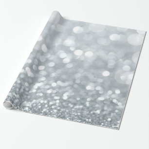 Witte Zilveren Glitter Bokeh Glam Zoete 16 Feestje Cadeaupapier