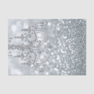 Witte zilveren glitter bokeh glamour kroonluchter  tissuepapier