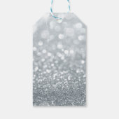 Witte zilveren glitter bokeh glamour Sweet 16-fees Cadeaulabel (Achterkant)
