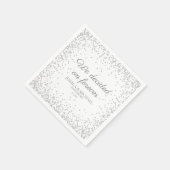 Witte Zilveren Glitter Bruiloft We Hebben Voor Alt Servet (Hoek)