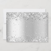 Witte zilveren glitter elegant modern save the date (Achterkant)