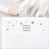 Witte & Zilveren Glitter Elegante Kaart Adresetike Etiket (Insitu)