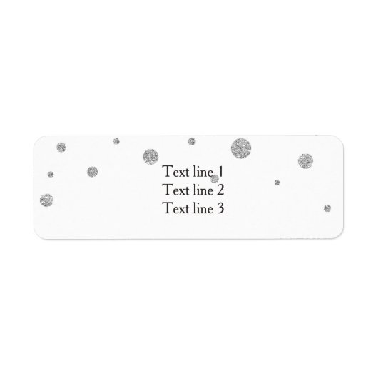 Witte & Zilveren Glitter Elegante Kaart Adresetike Etiket (Voorkant)