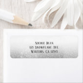 Witte Zilveren Glitter Glam Glans Etiket (Insitu)