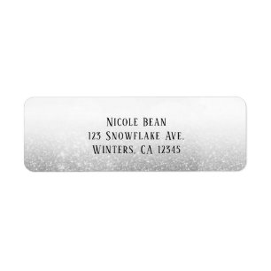 Witte Zilveren Glitter Glam Glans Etiket