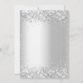 Witte zilveren glitter glamoureuze verjaardag kaart (Achterkant)